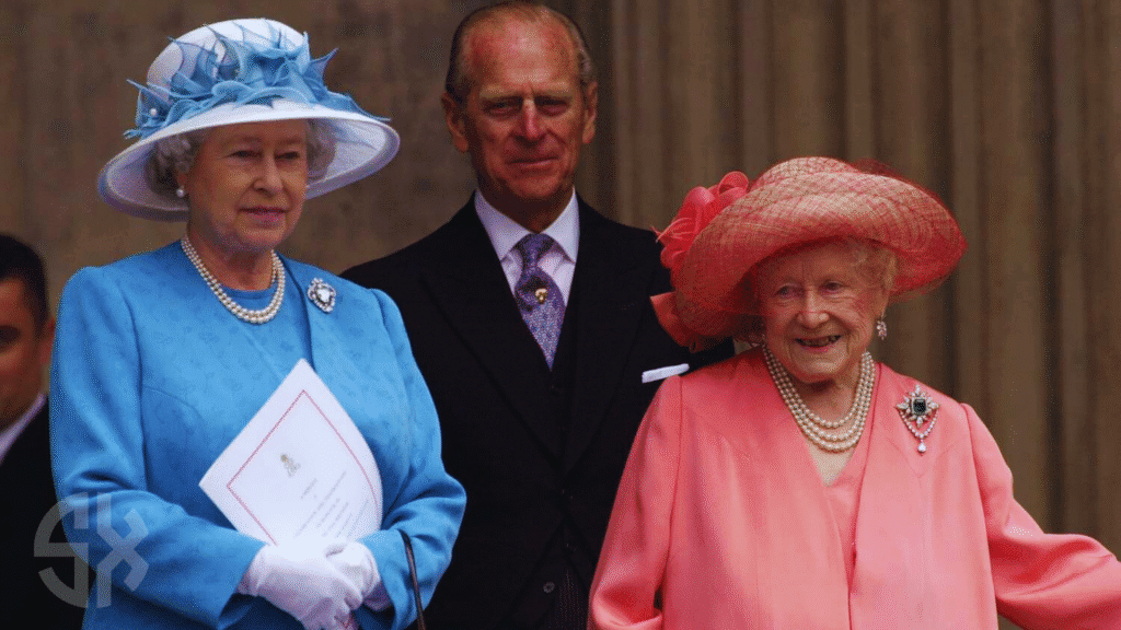 Queen Elizabeth II and Queen Mother at Sandringham
