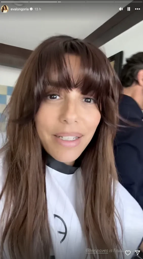 Eva Longoria shows off new curtain bangs in her fall haircut transformation