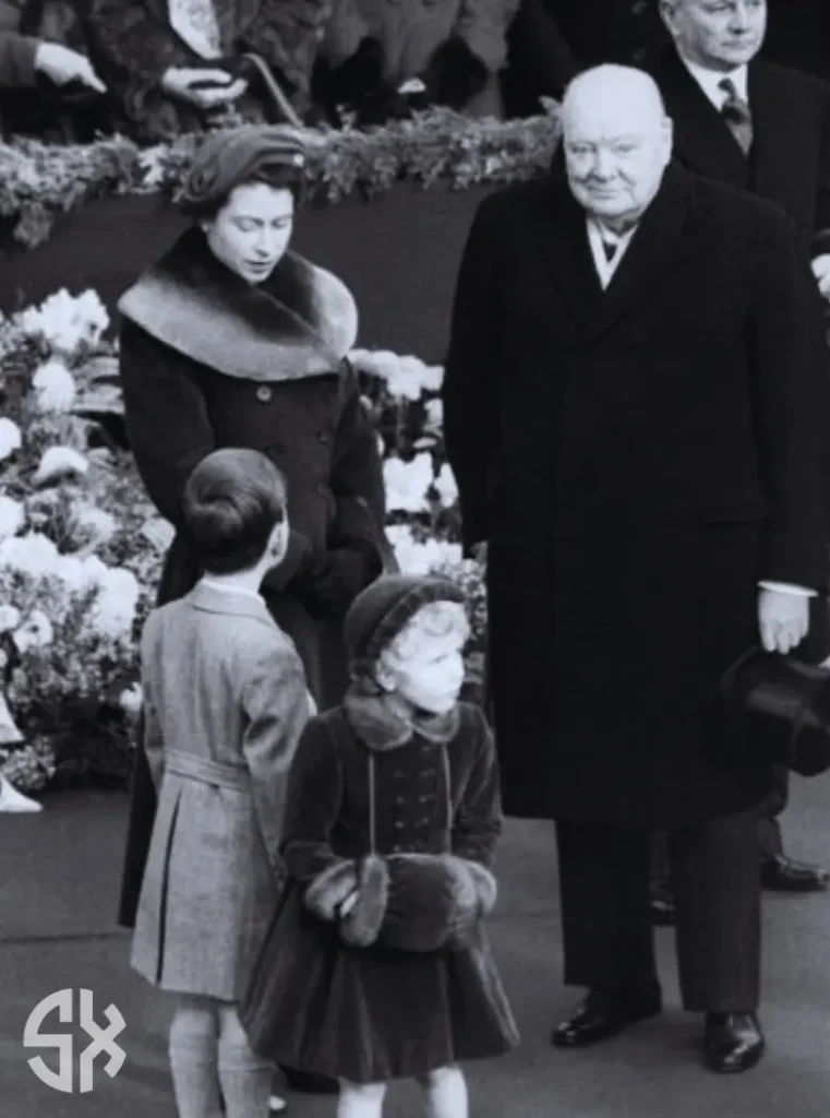 Churchill Royal Influence as Winston Churchill advises Queen Elizabeth at Buckingham Palace