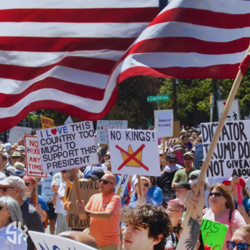 No Kings 2025 protest showing crowd activism and support for civic engagement