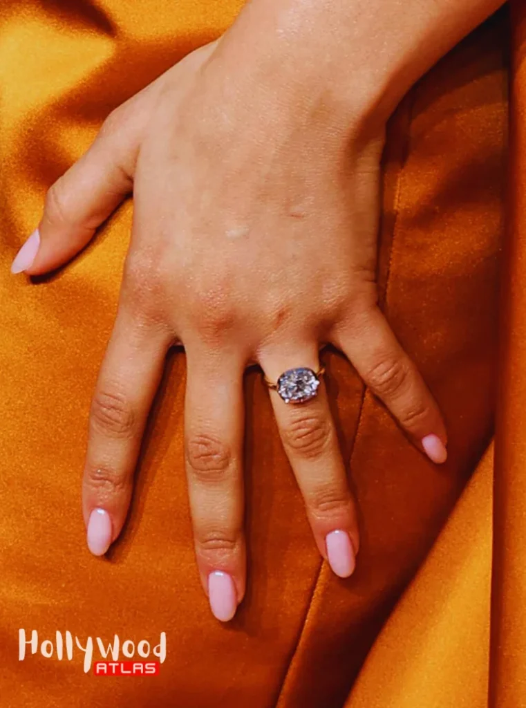 Close-up of Zendaya The Drama engagement ring featured in the movie trailer