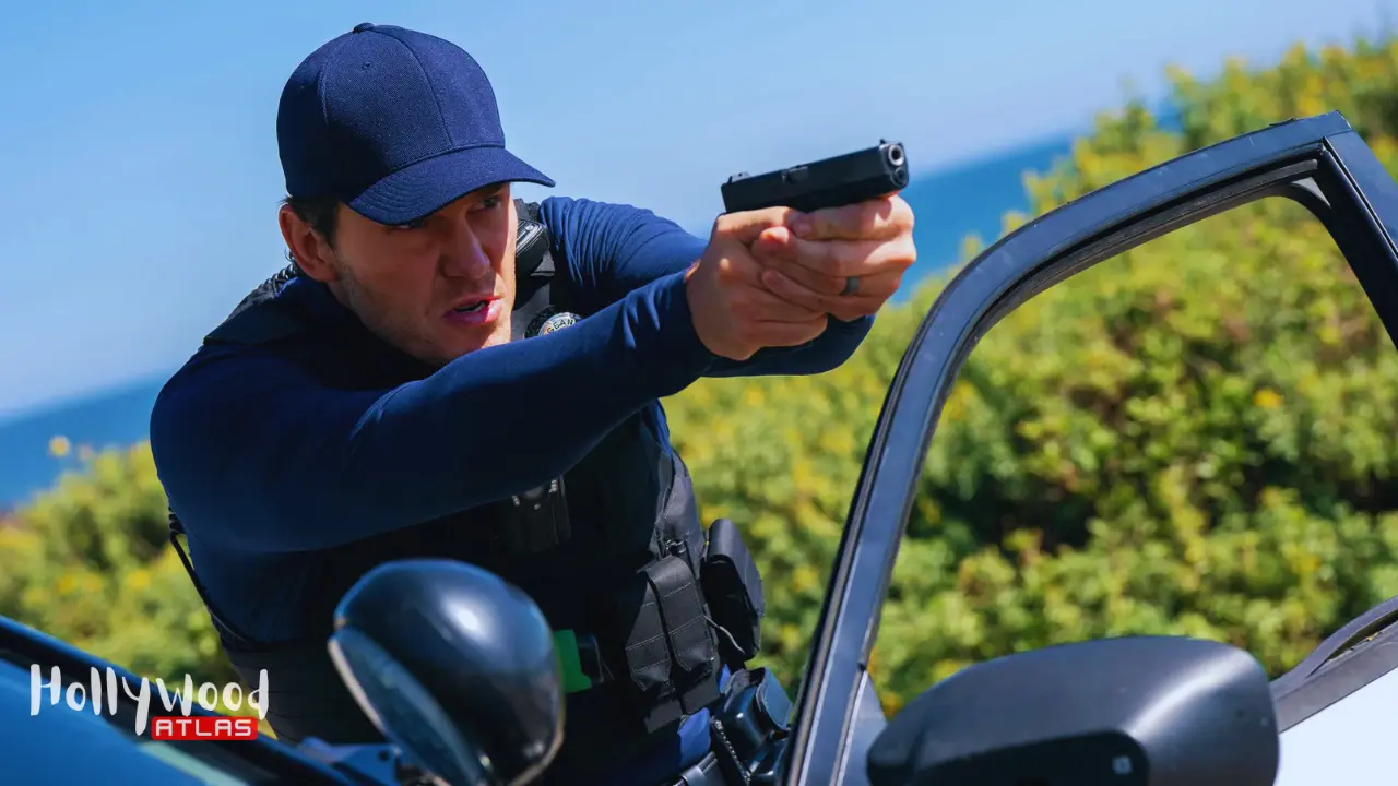 Chris Pratt faces an AI judge in a tense scene from the Mercy 2026 Film Review